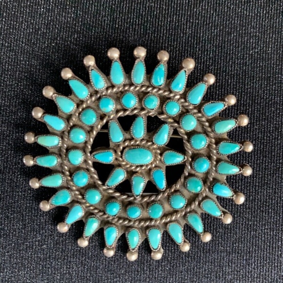 Zuni Turquoise Pin - Picture 4 of 4